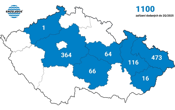 Mapa pokrytí ČOV 2025